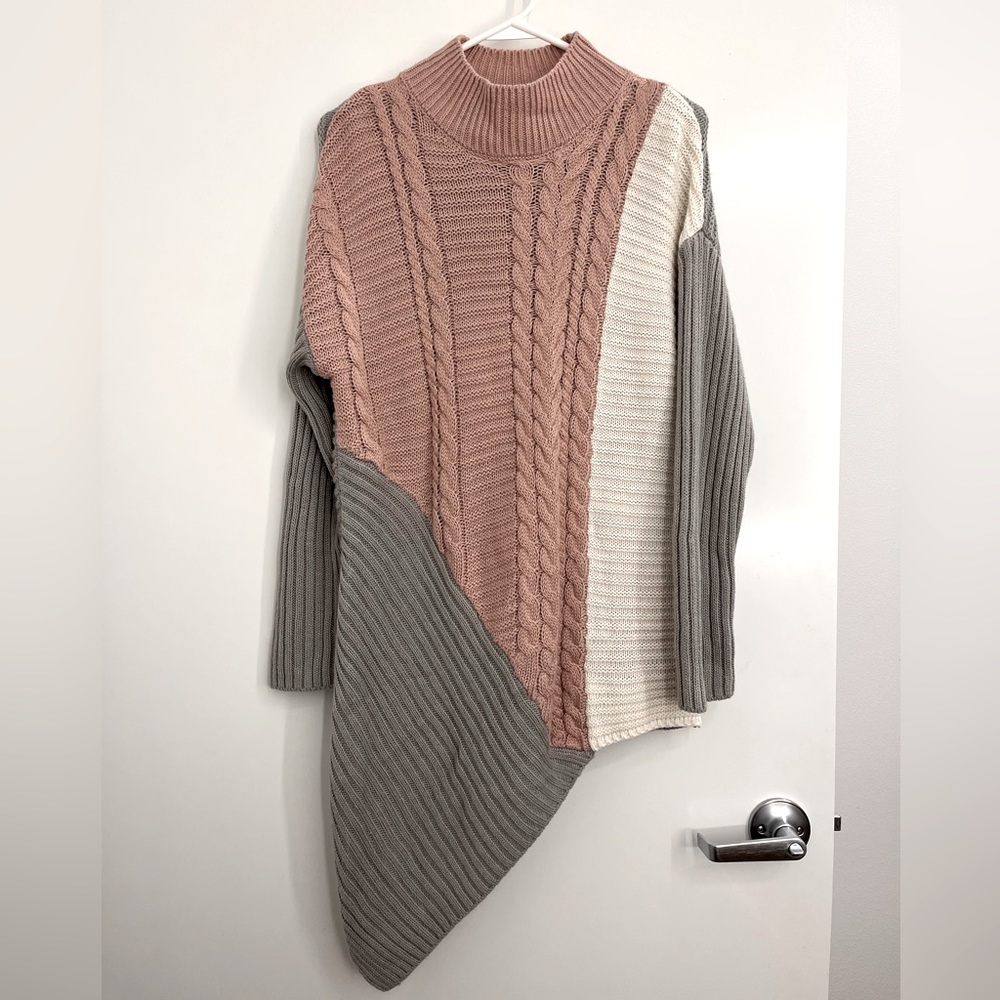 Asymmetrical Long Knit Sweater